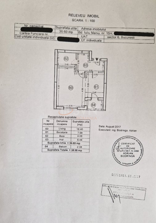 1 camera cu loc parcare exterior inclus Bucuresti/Lujerului