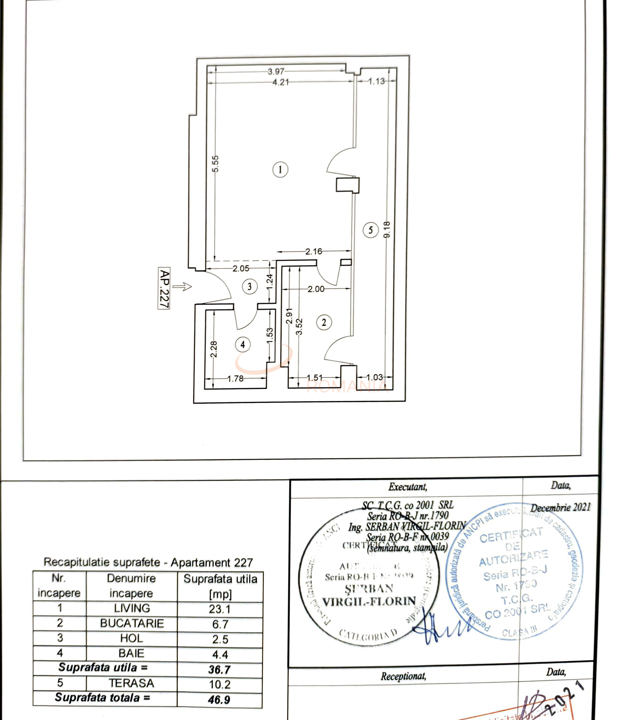 1 camera cu loc parcare exterior inclus Bucuresti/Bucurestii Noi