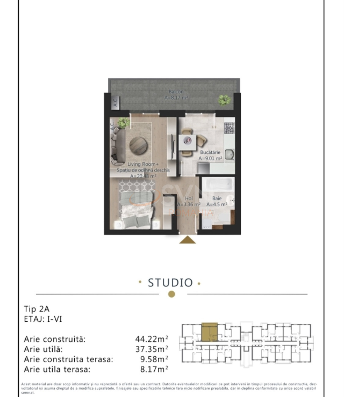 1 camera cu loc parcare subteran inclus Bucuresti/Pipera