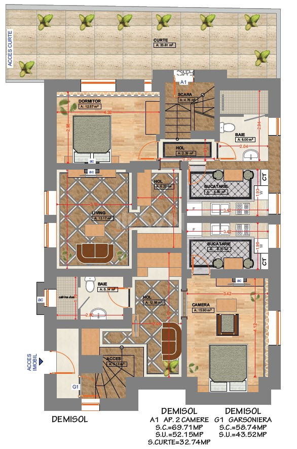 1 camera cu loc parcare subteran inclus Bucuresti/Regina Maria