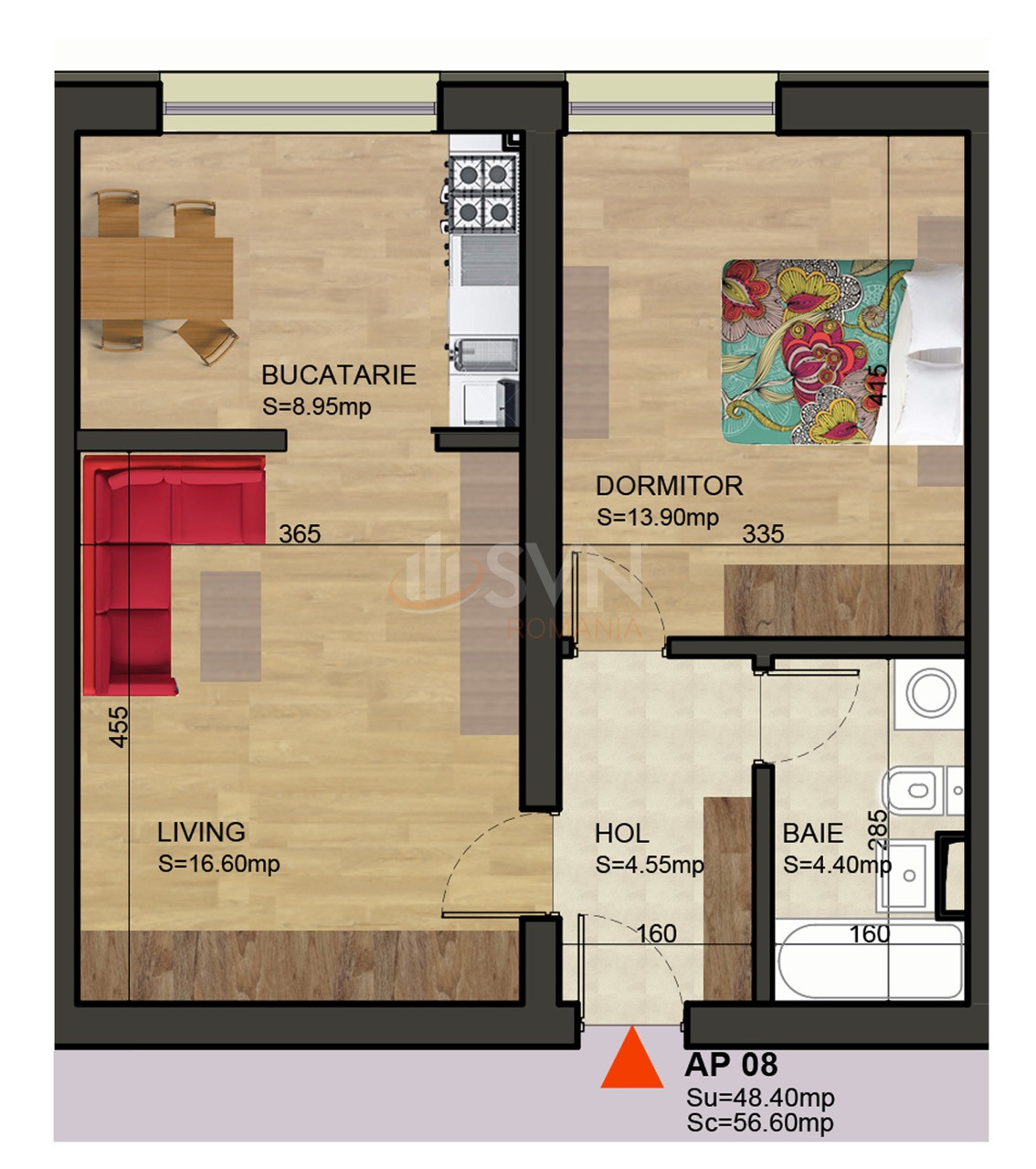 2 camere cu loc parcare exterior inclus Bucuresti/Barbu Vacarescu