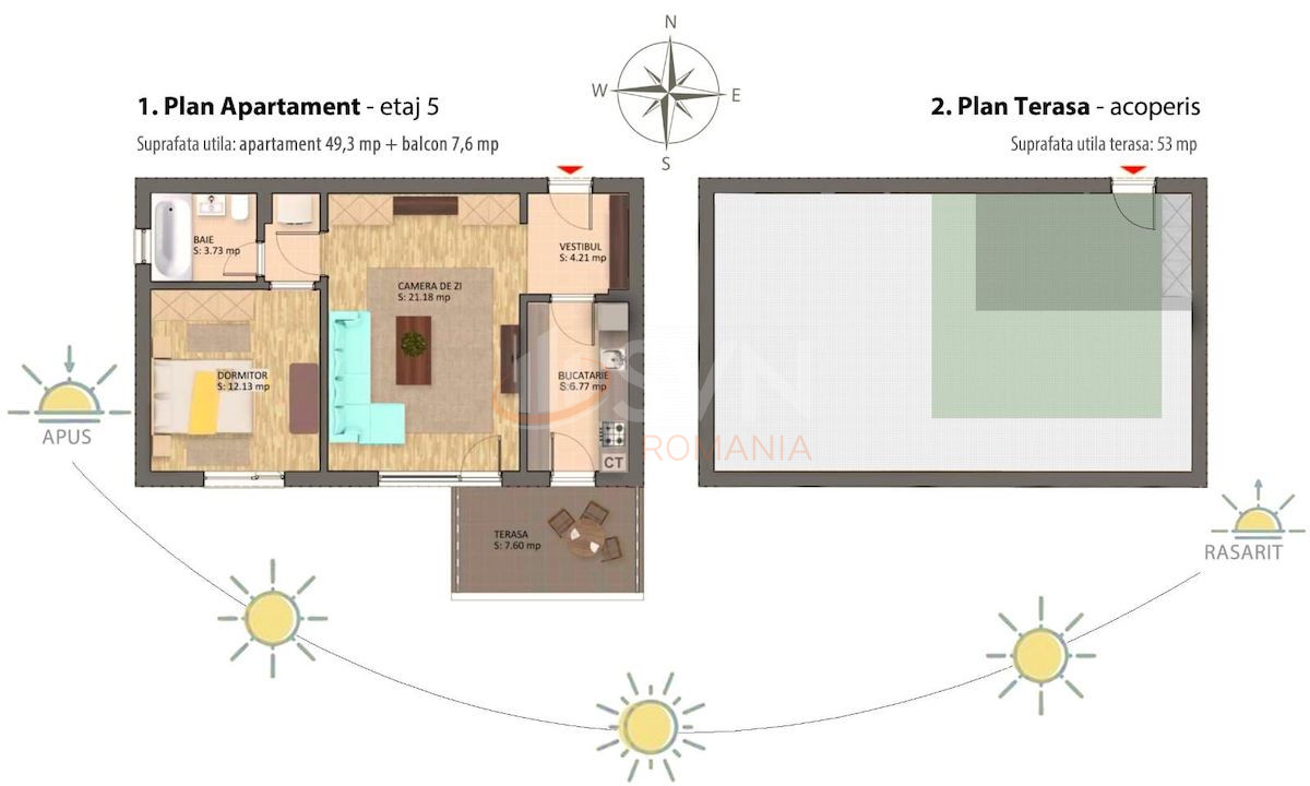 2 camere cu loc parcare exterior inclus Bucuresti/Baneasa