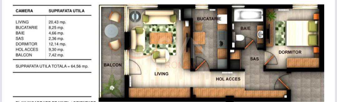 2 camere cu loc parcare exterior inclus Bucuresti/Militari