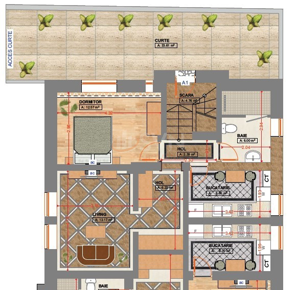 2 camere cu loc parcare exterior inclus Bucuresti/Regina Maria