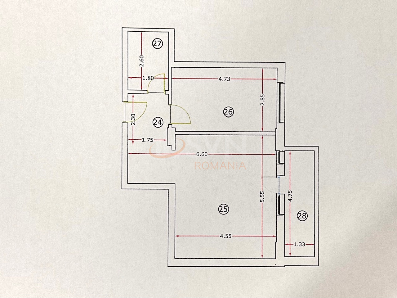 2 camere cu loc parcare exterior inclus Bucuresti/Pipera