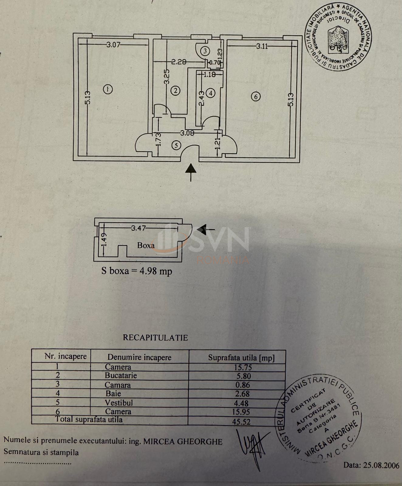 2 camere cu loc parcare exterior inclus Bucuresti/Floreasca