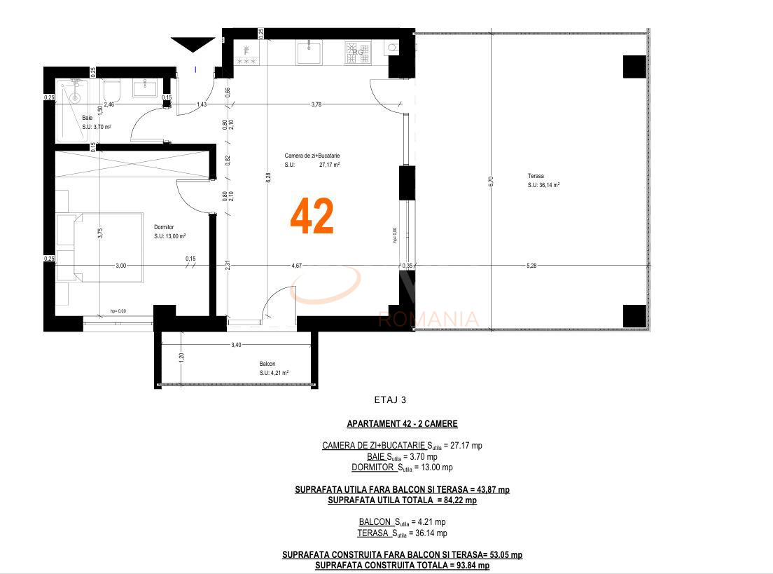 2 camere cu loc parcare exterior inclus Ilfov/Otopeni