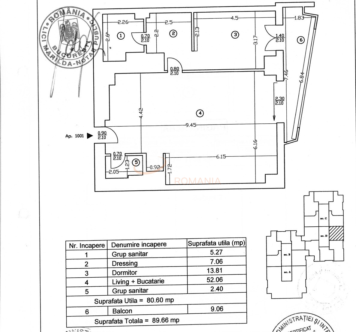 2 camere cu loc parcare subteran inclus Bucuresti/Barbu Vacarescu