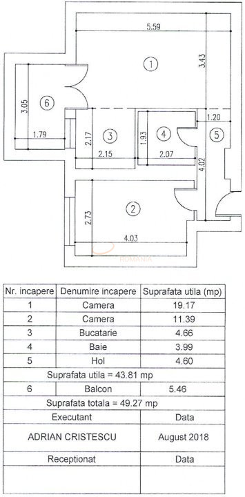 2 camere cu loc parcare subteran inclus Bucuresti/Barbu Vacarescu