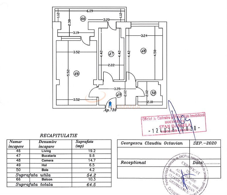 2 camere cu loc parcare subteran inclus Bucuresti/Piata Presei Libere