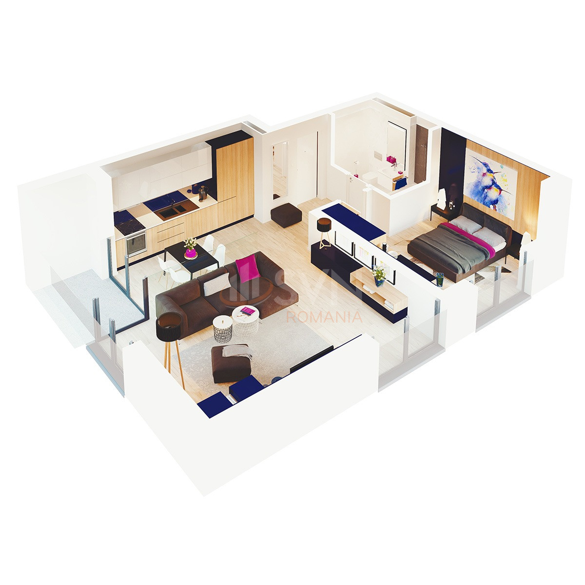 2 camere cu loc parcare subteran inclus Bucuresti/Aviatiei