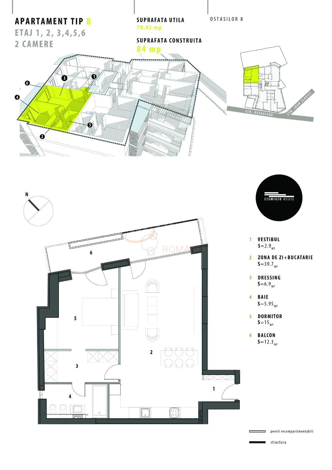 2 camere cu loc parcare subteran inclus Bucuresti/Cismigiu