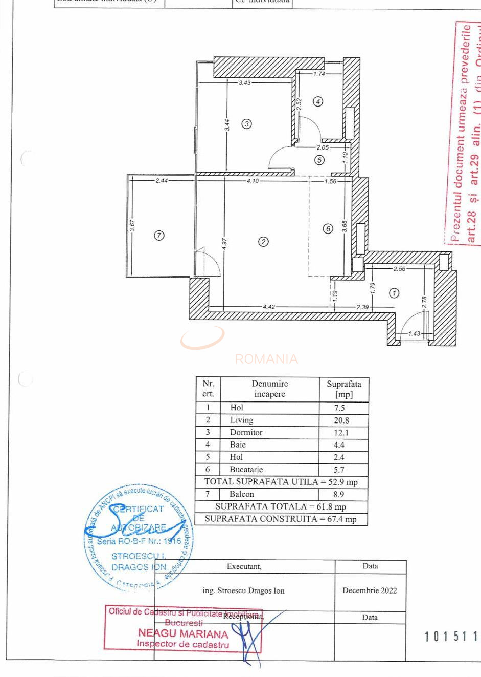 2 camere cu loc parcare subteran inclus Bucuresti/Floreasca