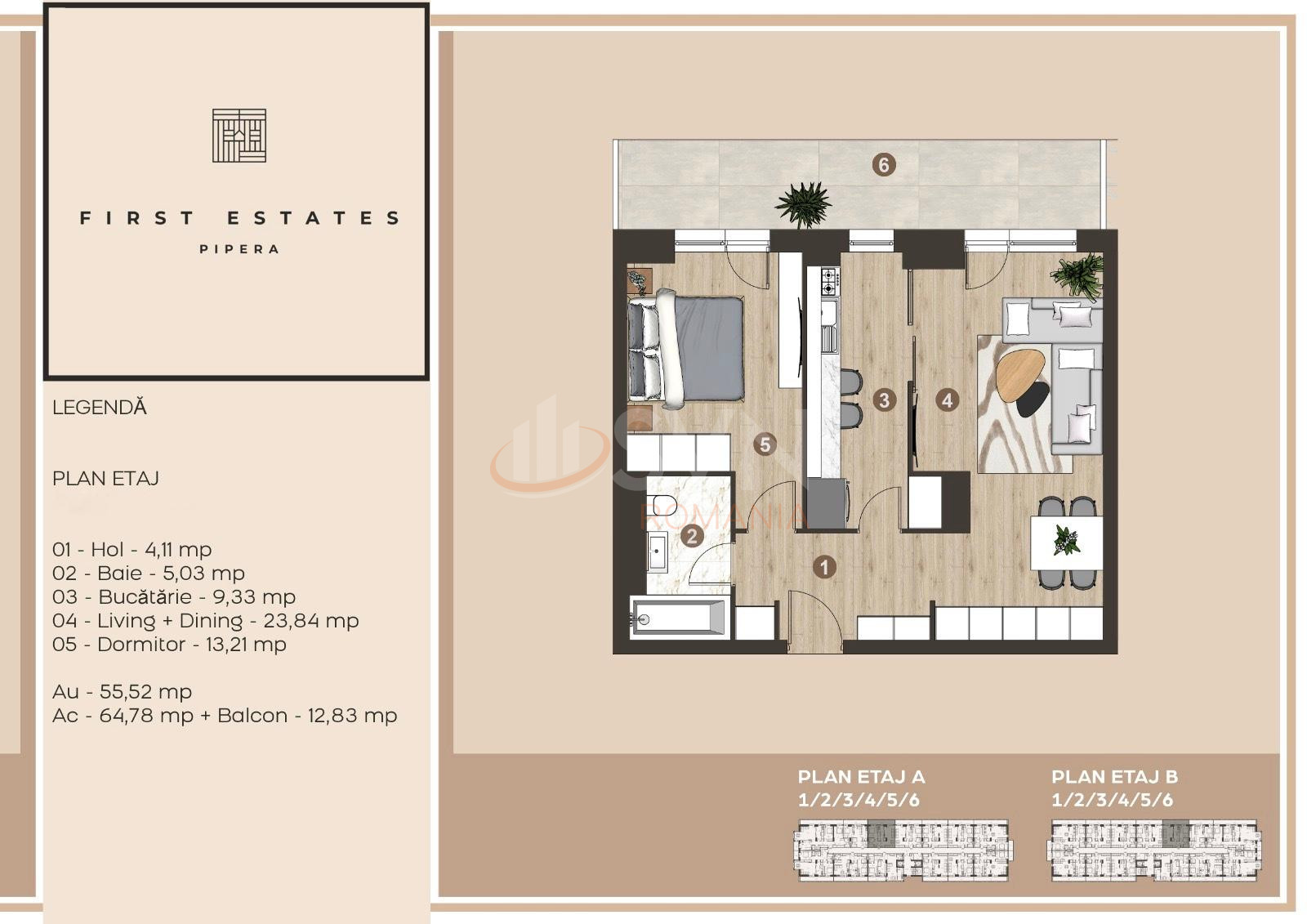 2 camere cu loc parcare subteran inclus Bucuresti/Pipera