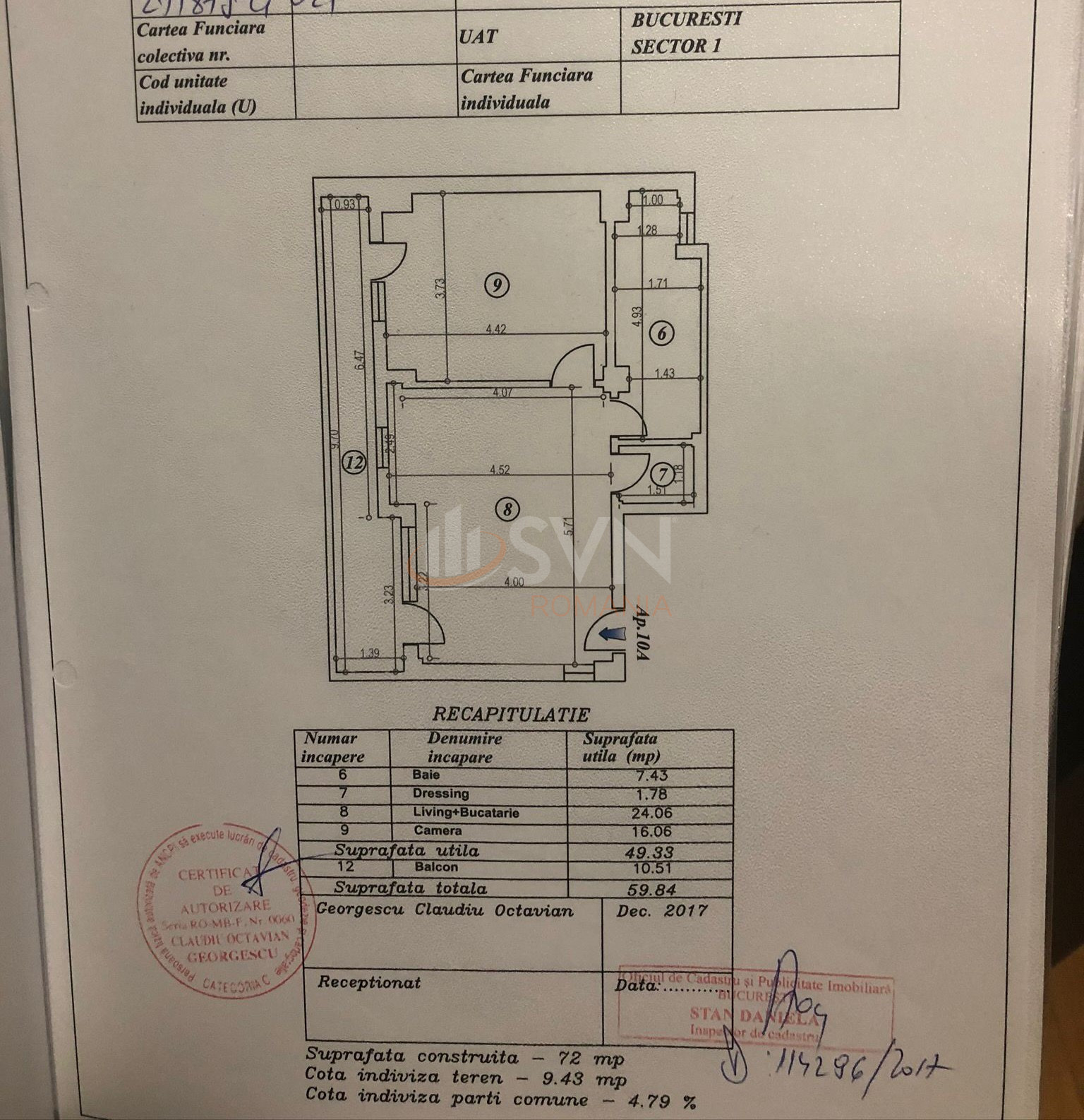 2 camere cu loc parcare subteran inclus Bucuresti/Aviatiei