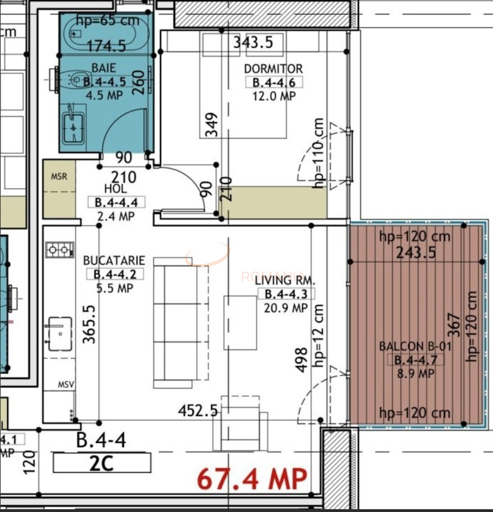2 camere cu loc parcare subteran inclus Bucuresti/Barbu Vacarescu