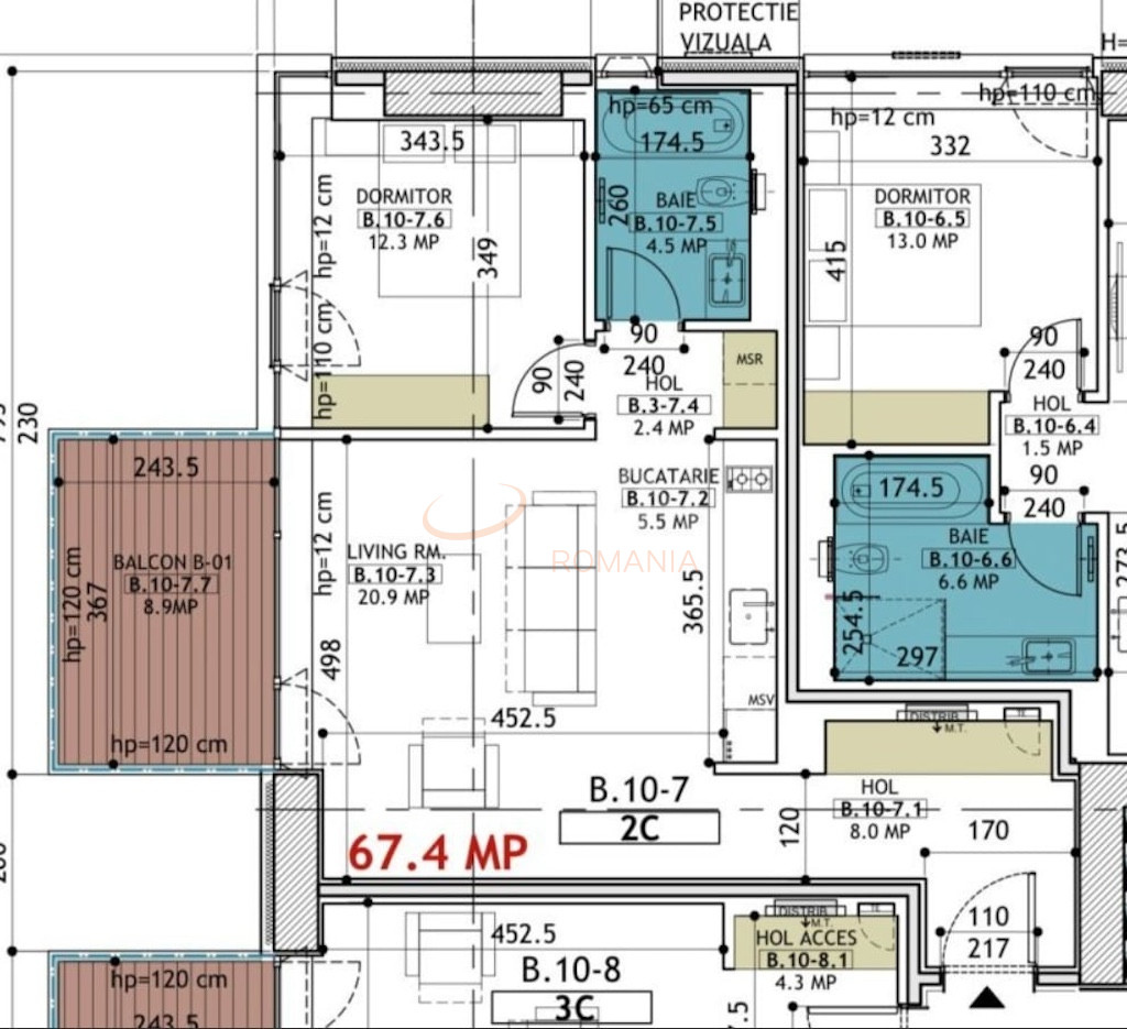 2 camere cu loc parcare subteran inclus Bucuresti/Barbu Vacarescu