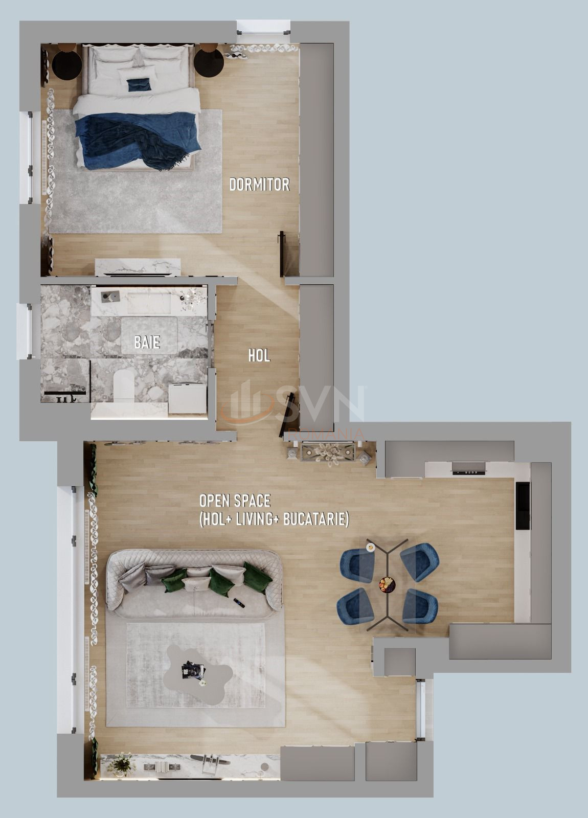 2 camere cu loc parcare subteran inclus Bucuresti/Aviatiei