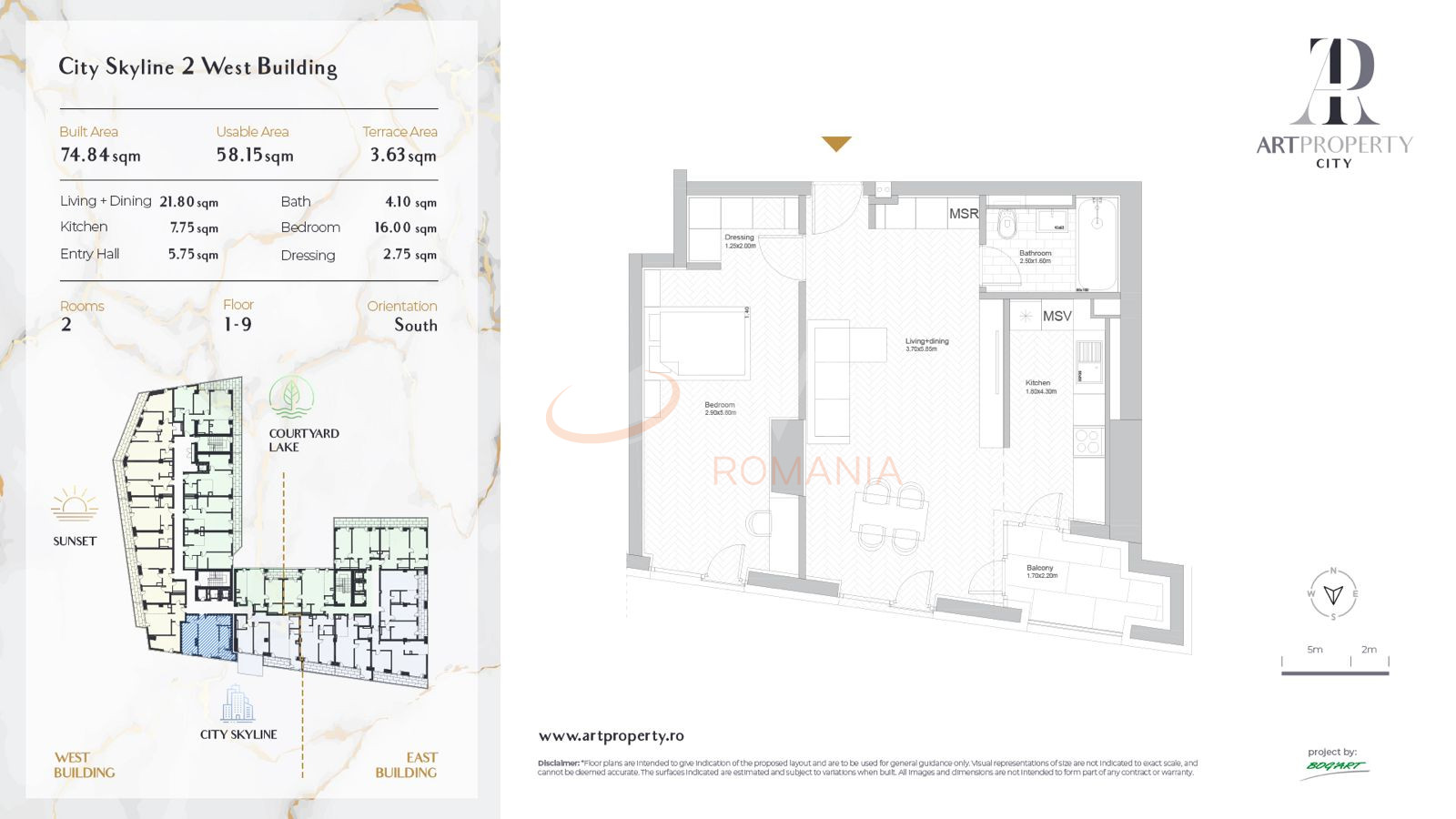 2 camere cu loc parcare subteran inclus Bucuresti/Damaroaia