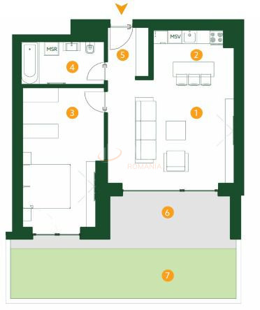 2 camere cu loc parcare subteran inclus Bucuresti/Baneasa