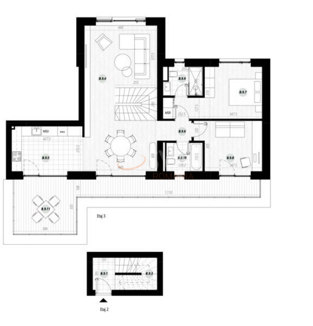 3 camere cu loc parcare exterior inclus Bucuresti/Pipera