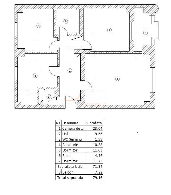 3 camere cu loc parcare exterior inclus Bucuresti/Unirii (s3)