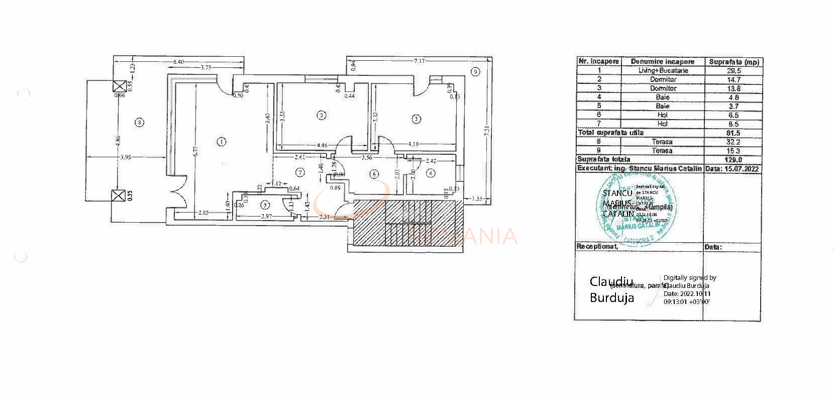 3 camere cu loc parcare exterior inclus Ilfov/Tunari