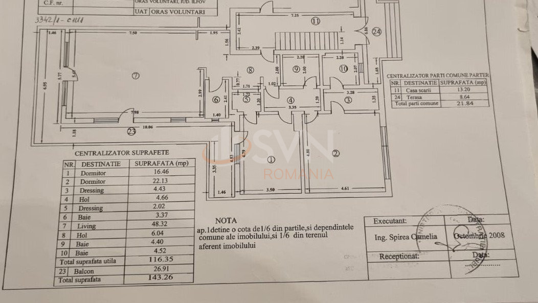 3 camere cu loc parcare exterior inclus Bucuresti/Pipera