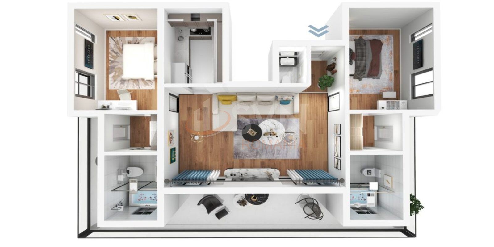 3 camere cu loc parcare exterior inclus Ilfov/Otopeni