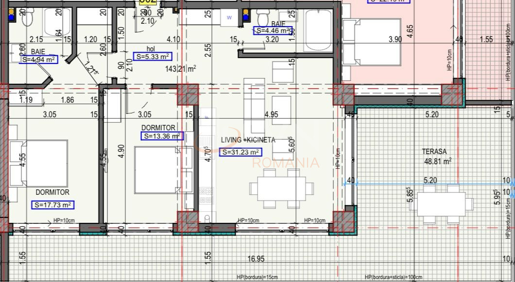 3 camere cu loc parcare exterior inclus Constanta/Nord