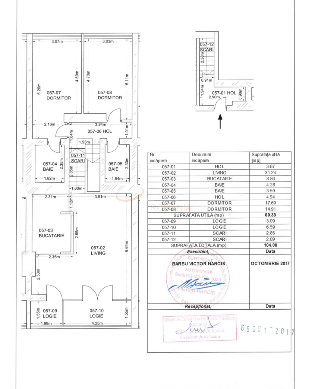 3 camere cu loc parcare exterior inclus Bucuresti/Colentina