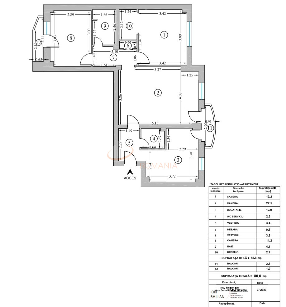 3 camere cu loc parcare exterior inclus Bucuresti/Aviatiei