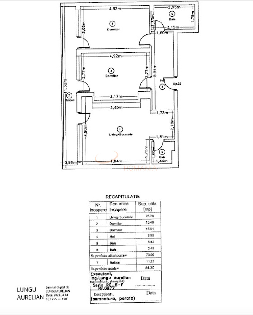 3 camere cu loc parcare subteran inclus Bucuresti/Pipera