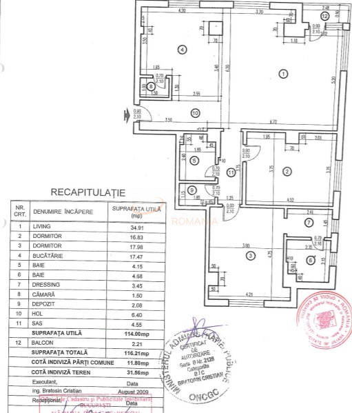 3 camere cu loc parcare subteran inclus Bucuresti/Floreasca