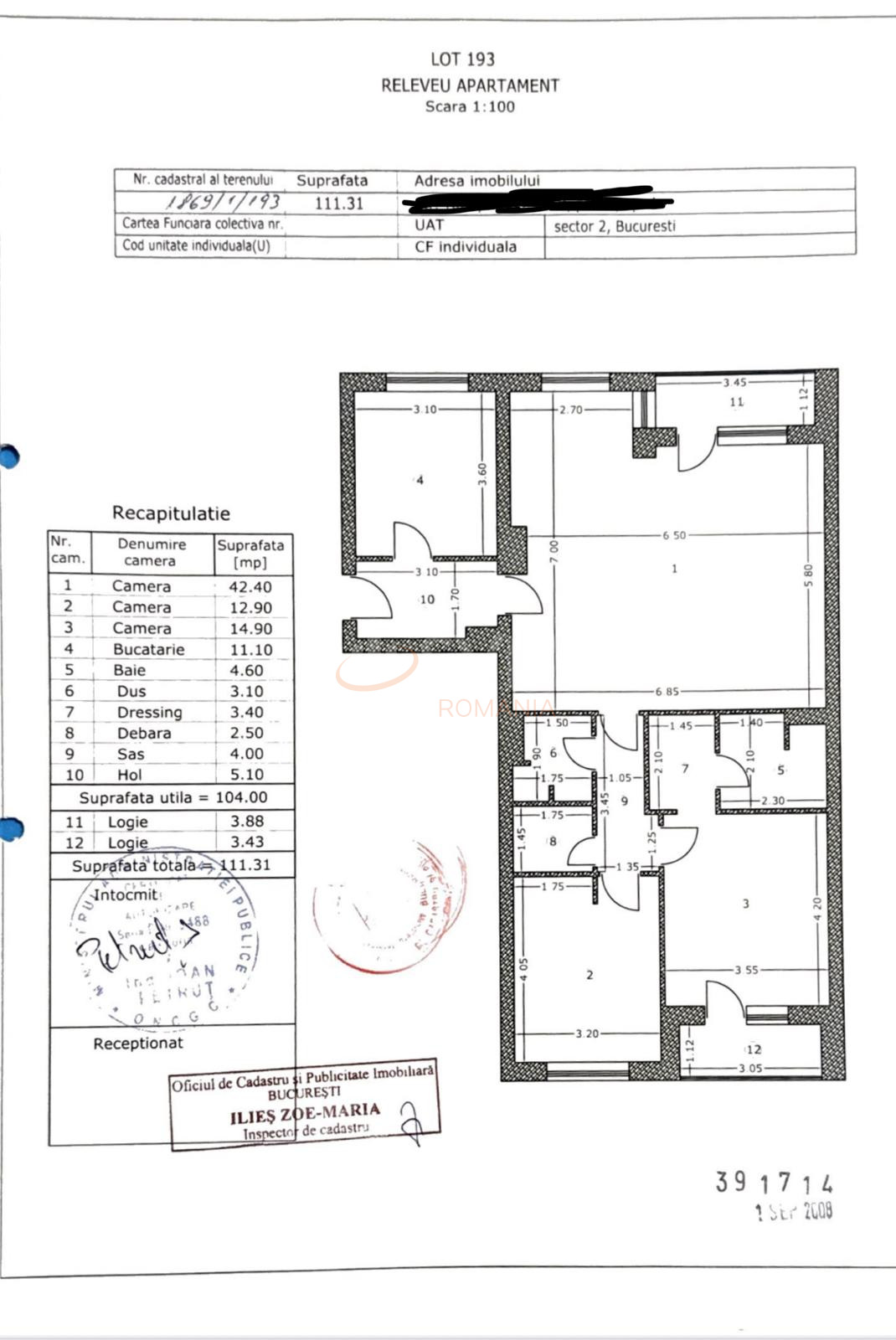 3 camere cu loc parcare subteran inclus Bucuresti/Barbu Vacarescu