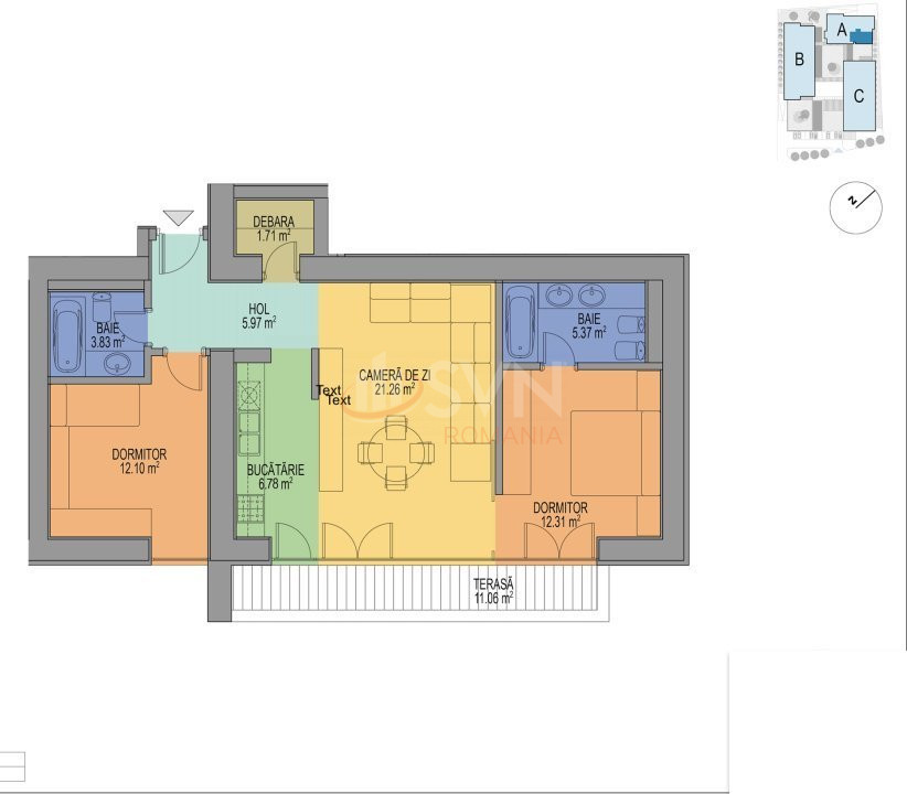 3 camere cu loc parcare subteran inclus Bucuresti/Arcul De Triumf