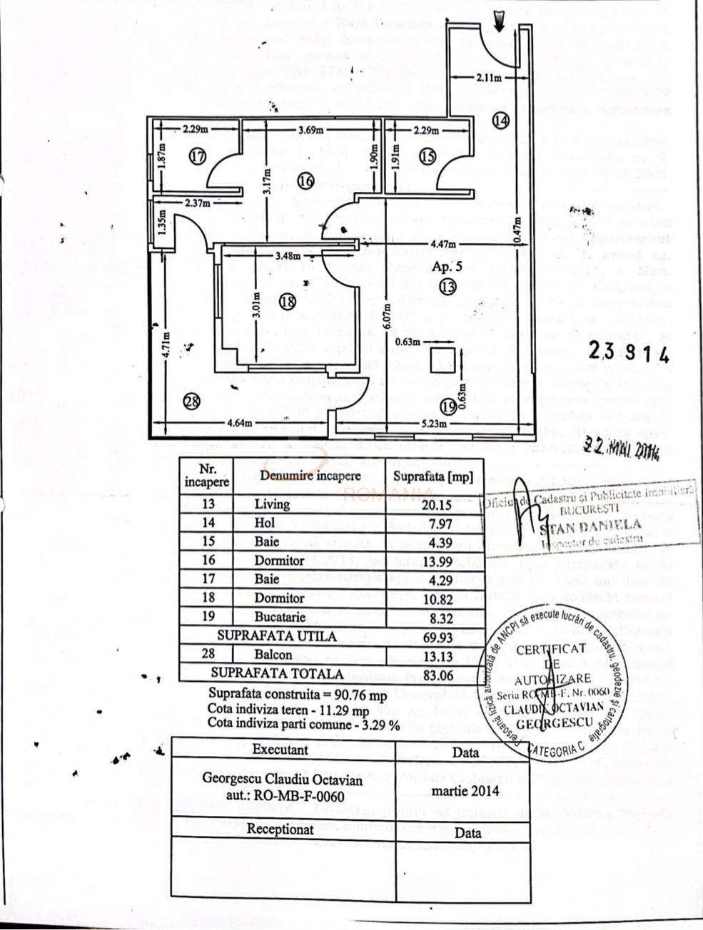 3 camere cu loc parcare subteran inclus Bucuresti/Calea Calarasilor