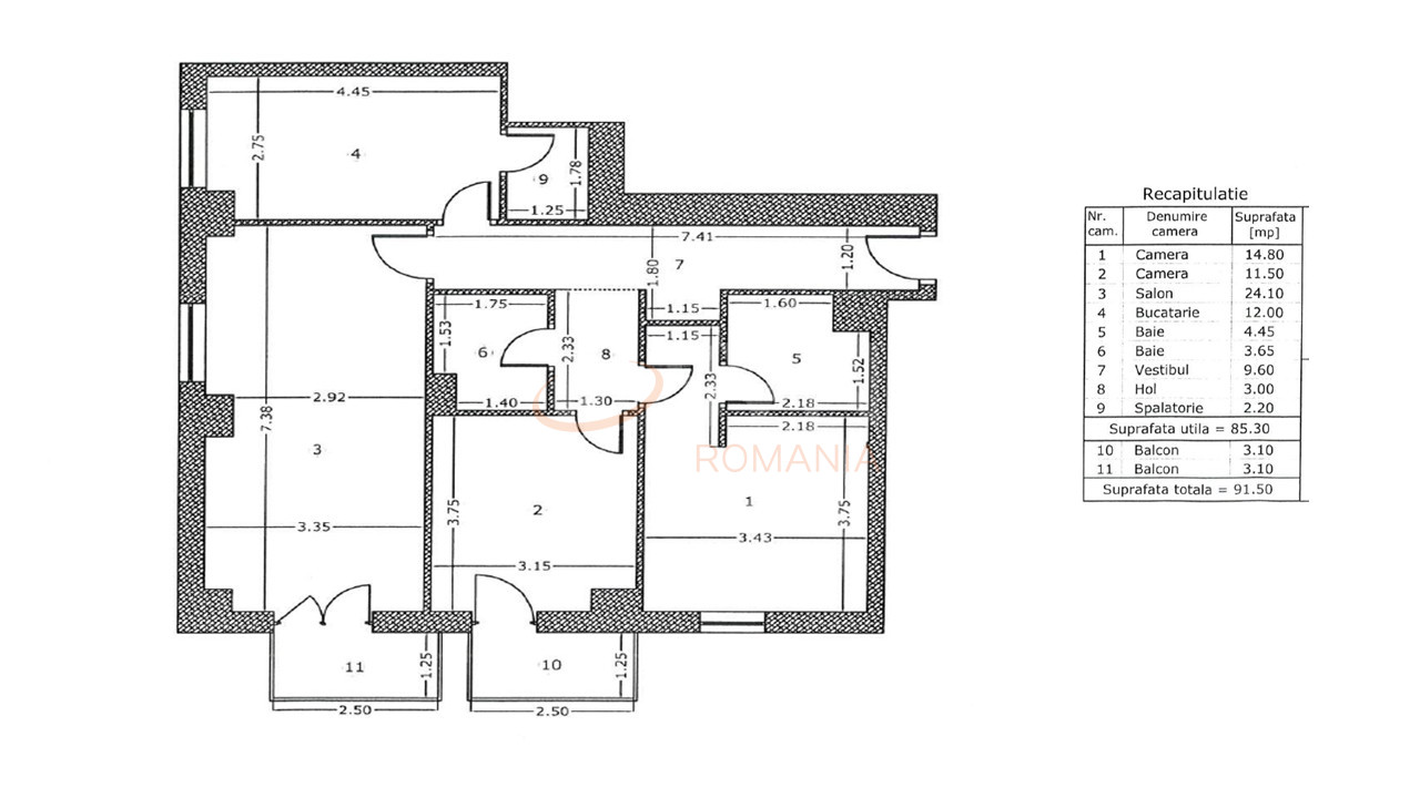 3 camere cu loc parcare subteran inclus Bucuresti/Titan