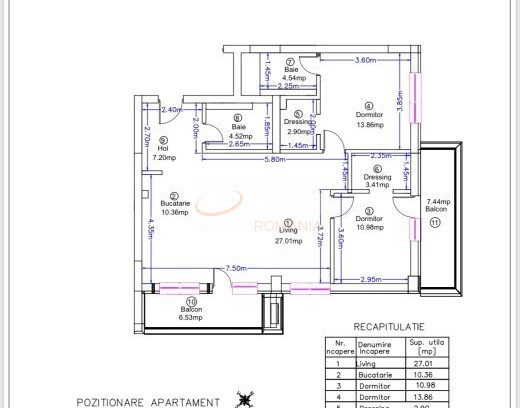 3 camere cu loc parcare subteran inclus Bucuresti/Pipera