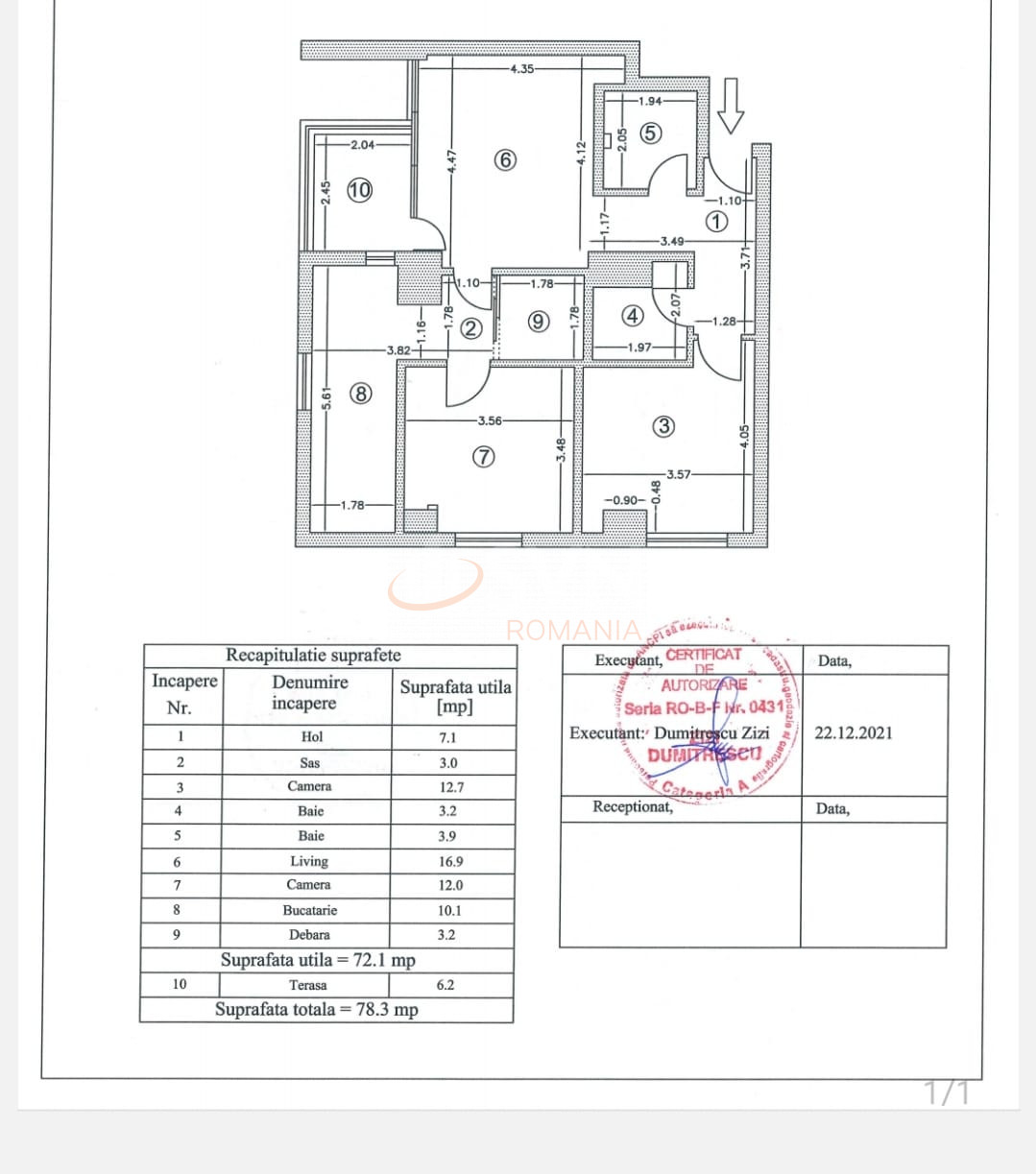 3 camere cu loc parcare subteran inclus Bucuresti/Colentina