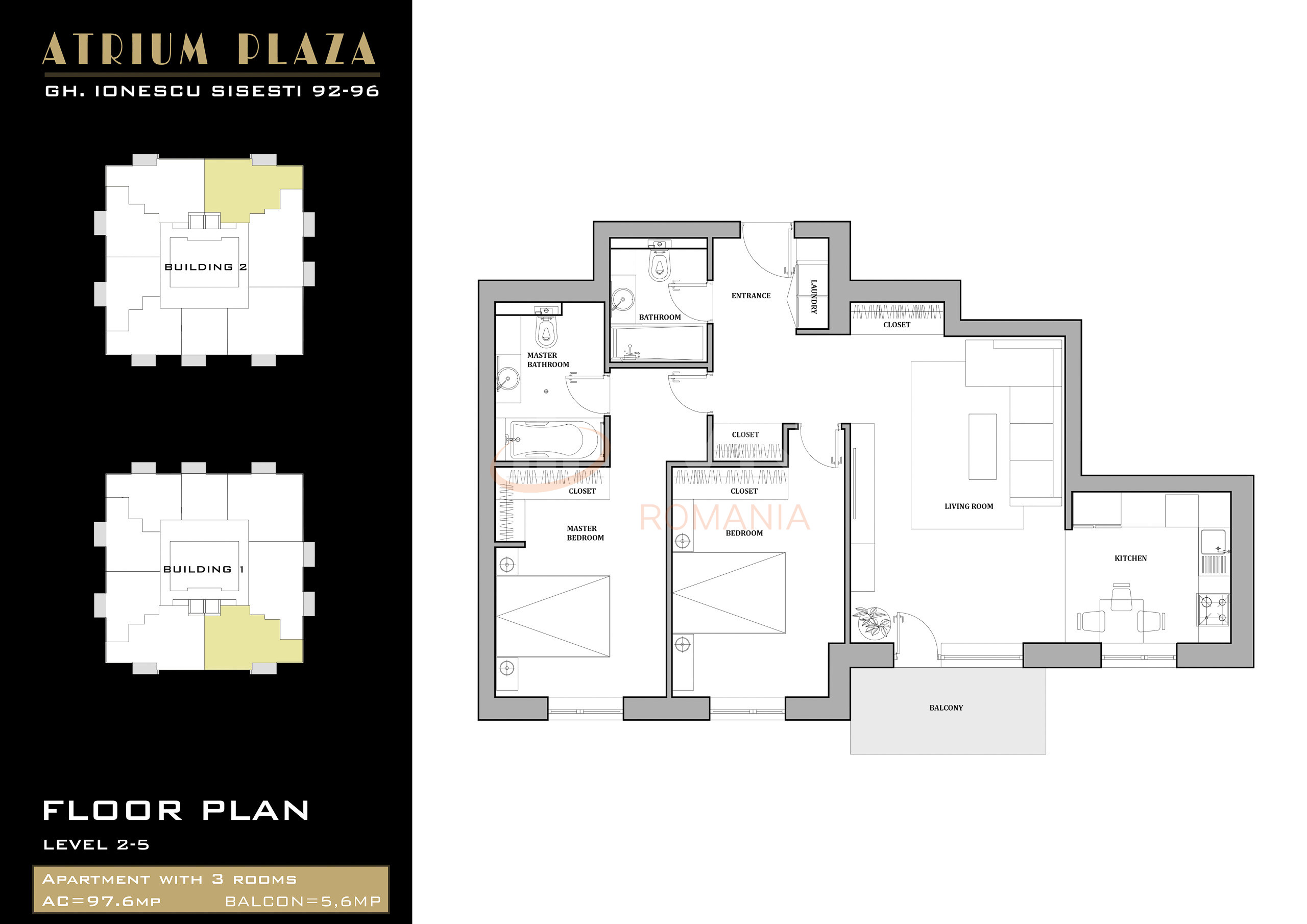 3 camere cu loc parcare subteran inclus Bucuresti/Sisesti