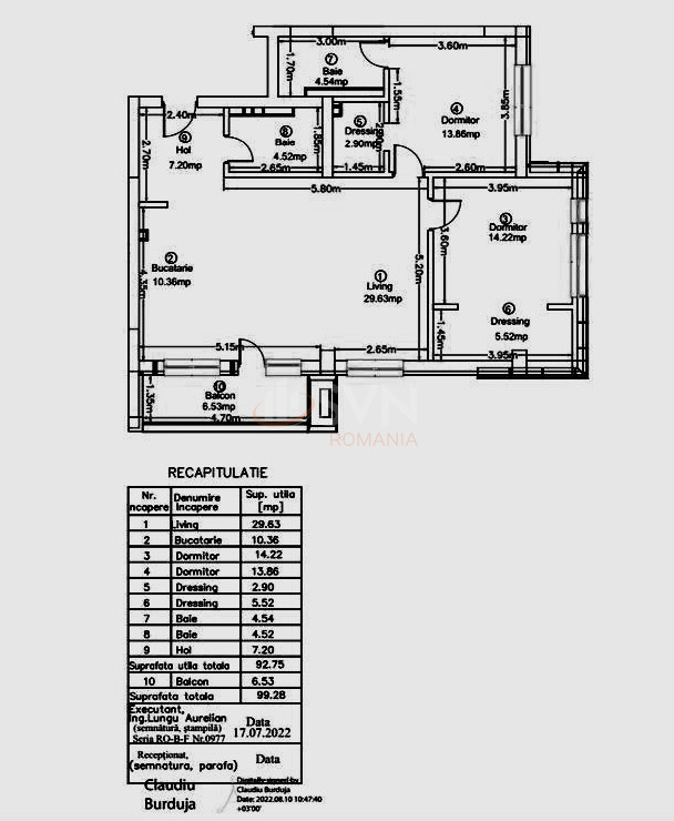 3 camere cu loc parcare subteran inclus Bucuresti/Pipera