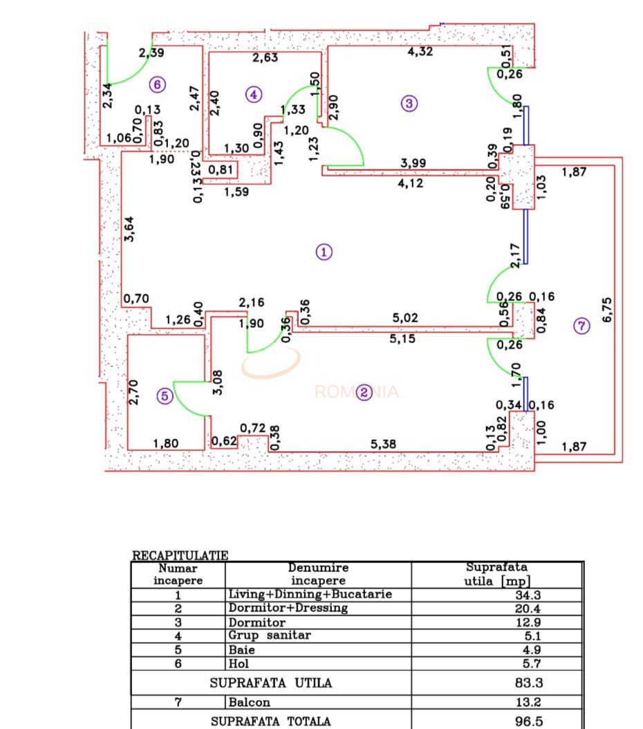 3 camere cu loc parcare subteran inclus Bucuresti/Pipera