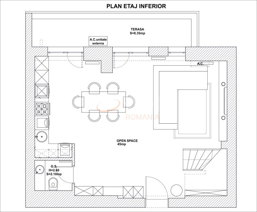 3 camere cu loc parcare subteran inclus Bucuresti/Barbu Vacarescu