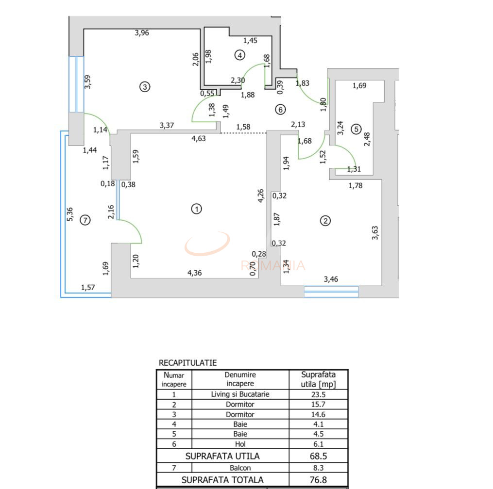 3 camere cu loc parcare subteran inclus Bucuresti/Pipera