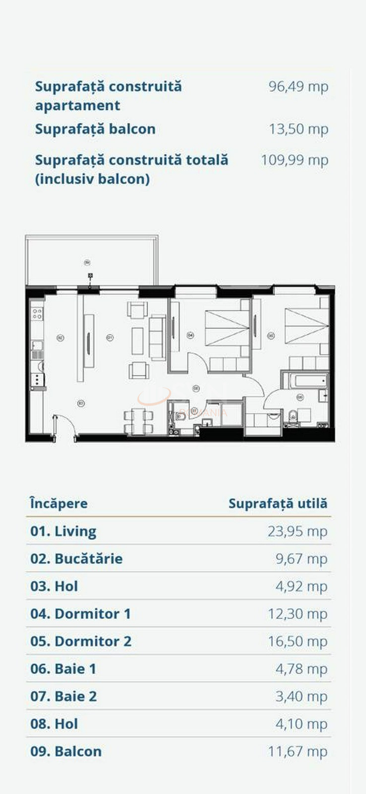 3 camere cu loc parcare subteran inclus Bucuresti/Barbu Vacarescu