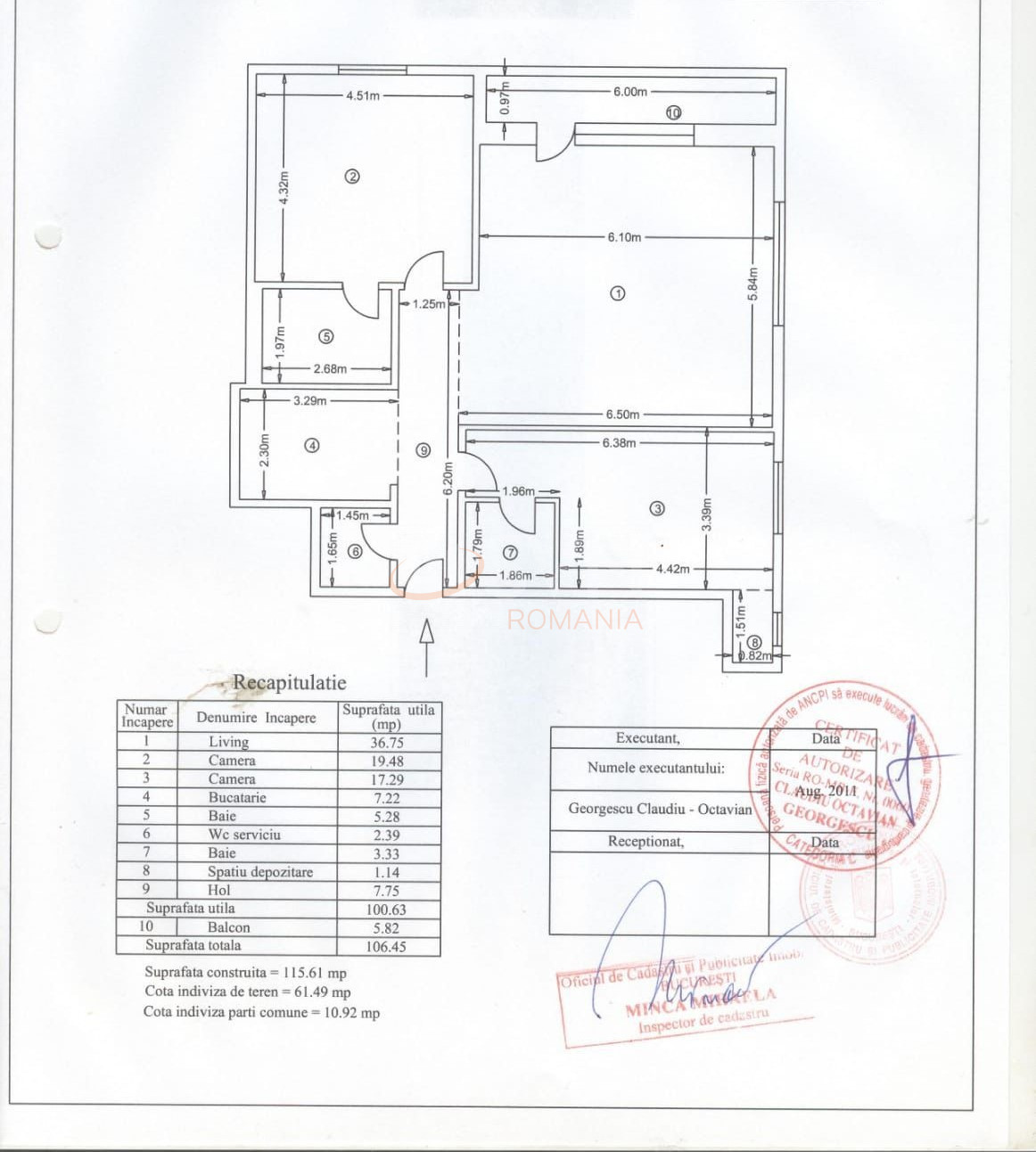 3 camere cu loc parcare subteran inclus Bucuresti/Baneasa