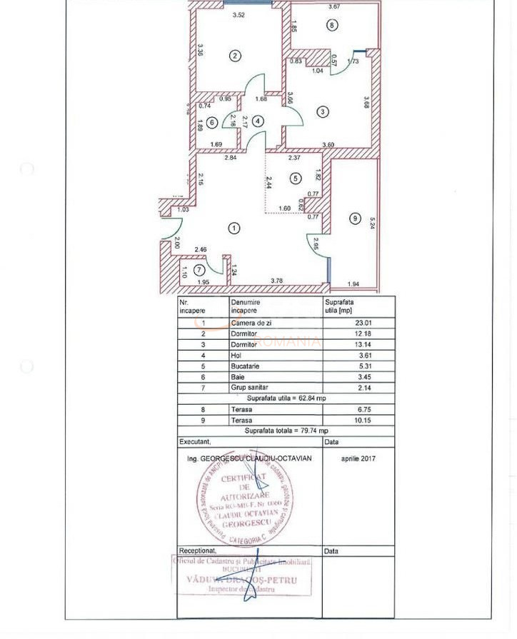 3 camere cu loc parcare subteran inclus Bucuresti/Piata Romana