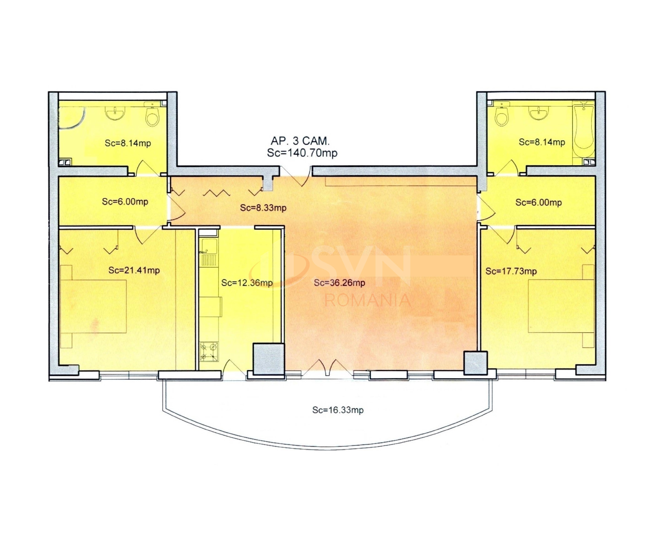 3 camere cu loc parcare subteran inclus Bucuresti/Stefan Cel Mare