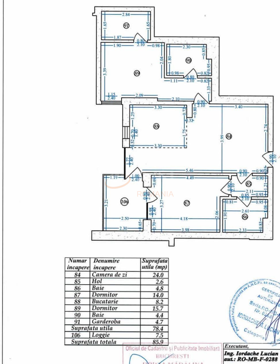 3 camere cu loc parcare subteran inclus Bucuresti/Aviatiei